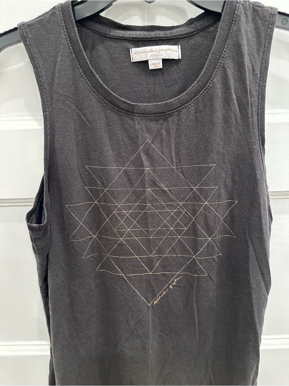 Spiritual Gangster Tee with Gold Geometric Print